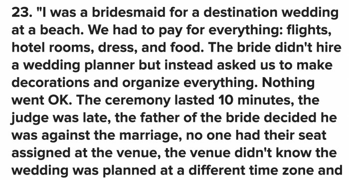 Might as well have eloped if you’re going to have other people,