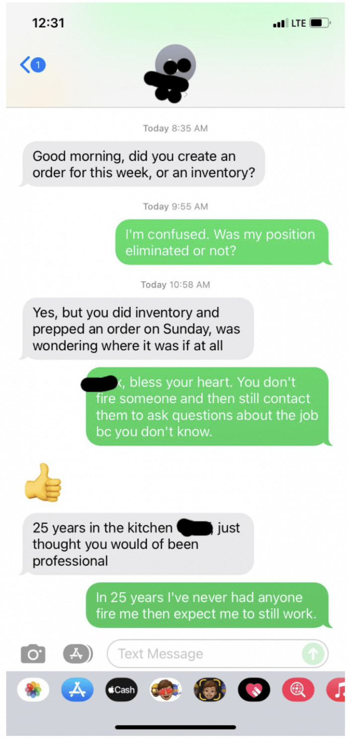 Was my position eliminated or not?