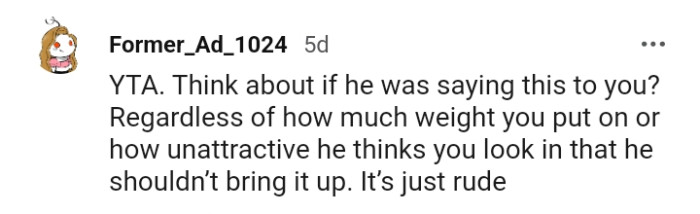 It's just rude to bring it up