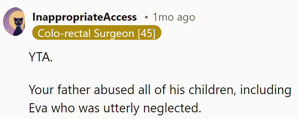 Dad's abuse: a full-family subscription, with neglect as the bonus feature.