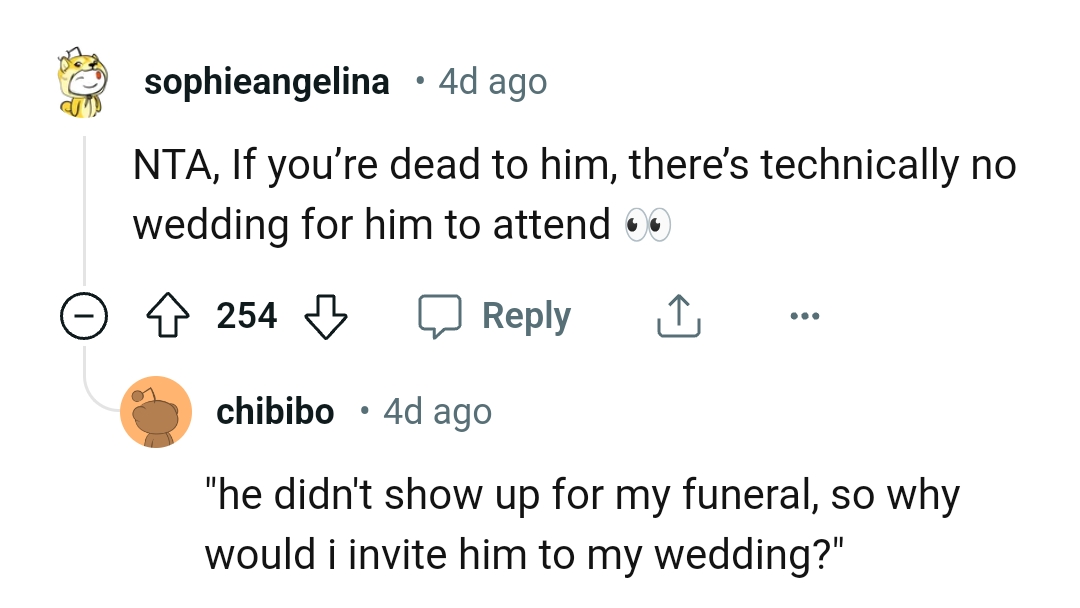There's no wedding for him to attend