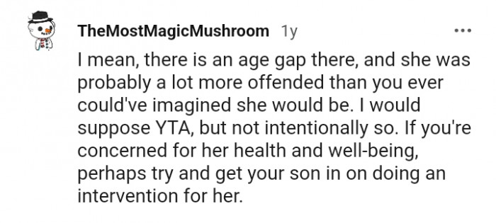 There is an age gap there