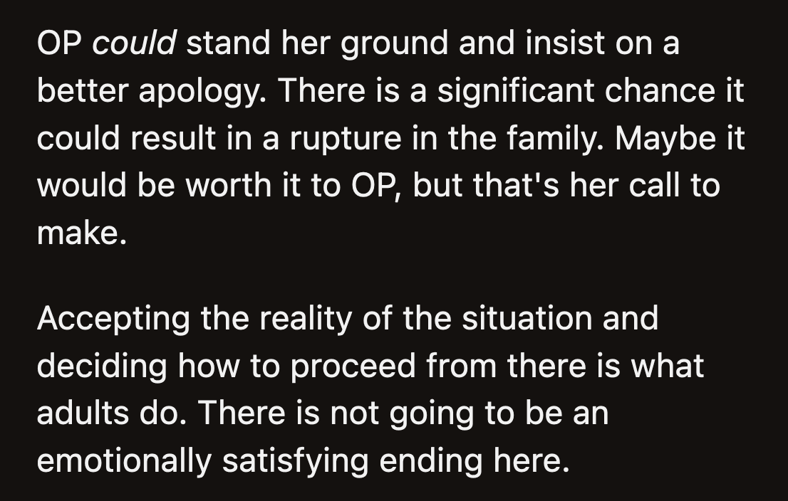 She cannot play these childish games, as her uncle said. She may not feel it yet, but how she is responding to the situation is also prolonging her agony.