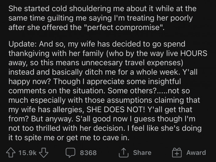 The OP eventually modified the post to include an update about the situation.