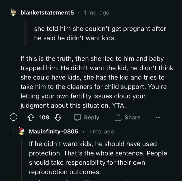 OP is letting her own fertility issue cloud her judgment in this situation