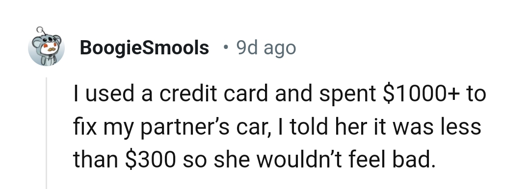 9. Fixing your partner's car