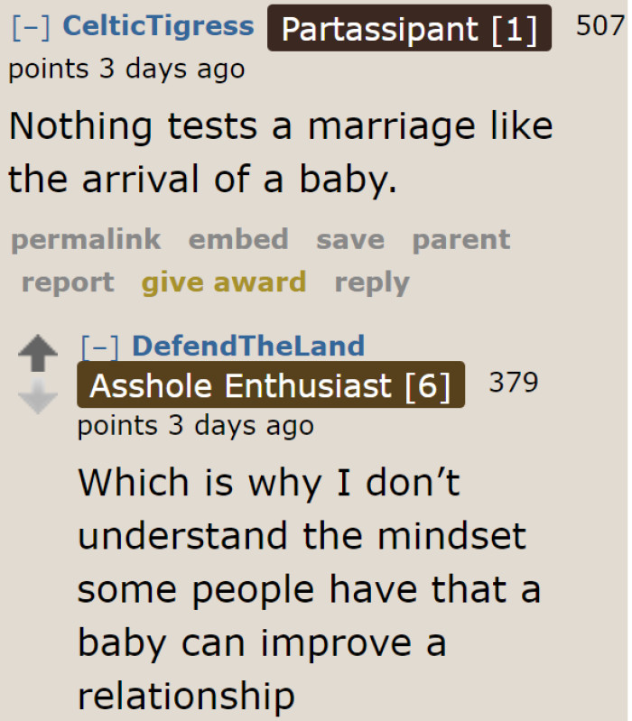 The arrival of a newborn does indeed test couples.