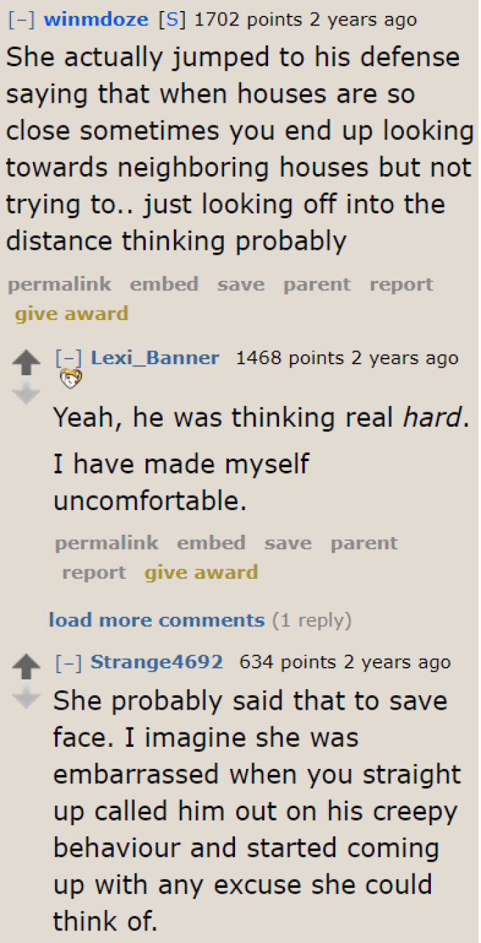 The OP tells the users that the wife defended the husband, but the move was probably to save face.