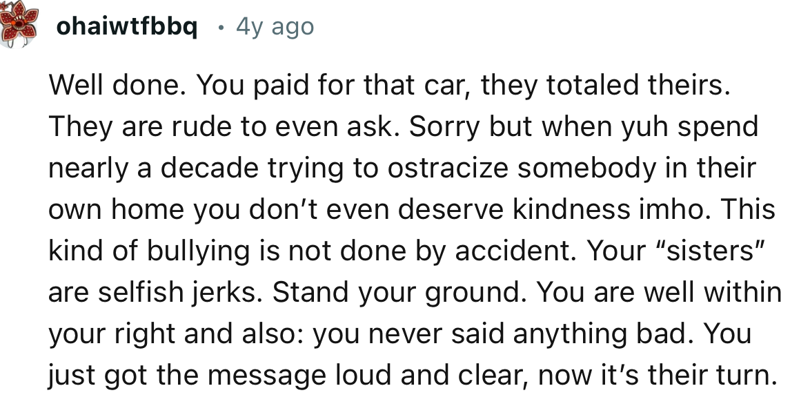 “When you spend nearly a decade trying to ostracize somebody in their own home, you don’t even deserve kindness.”