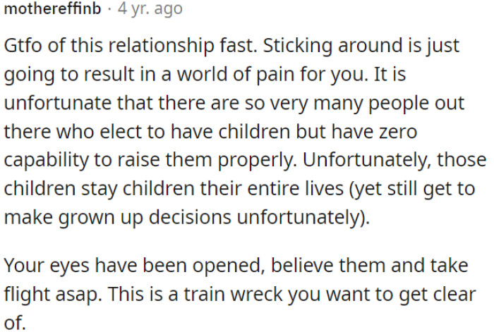 OP must leave this relationship quickly.