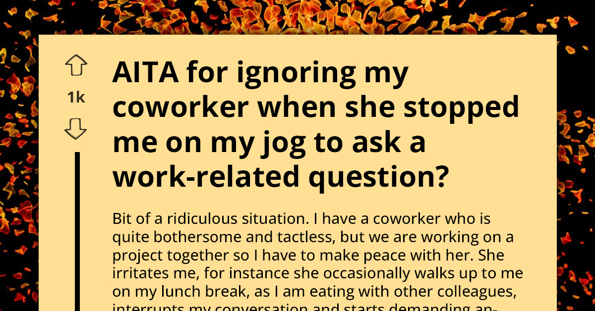 Lady Ignores Co-Worker Who Stopped Her Jog to Ask Work-Related Questions, Gets Snitched On
