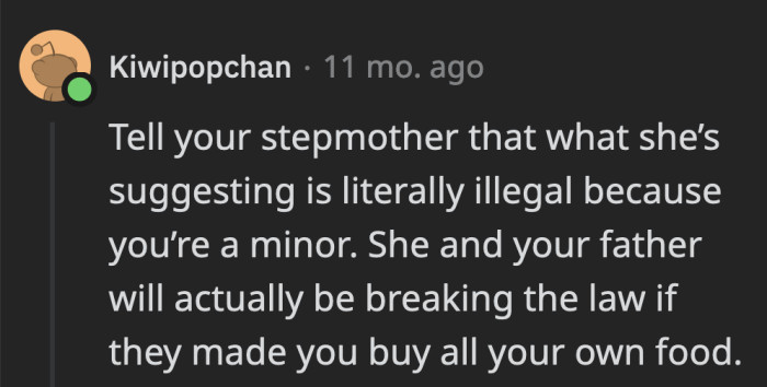 Although the arrangement that OP’s stepmom wants is basically illegal
