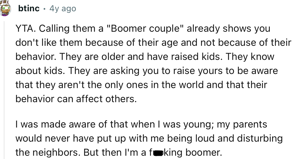 “They are asking you to raise your kids to be aware that they aren't the only ones in the world and that their behavior can affect others.”