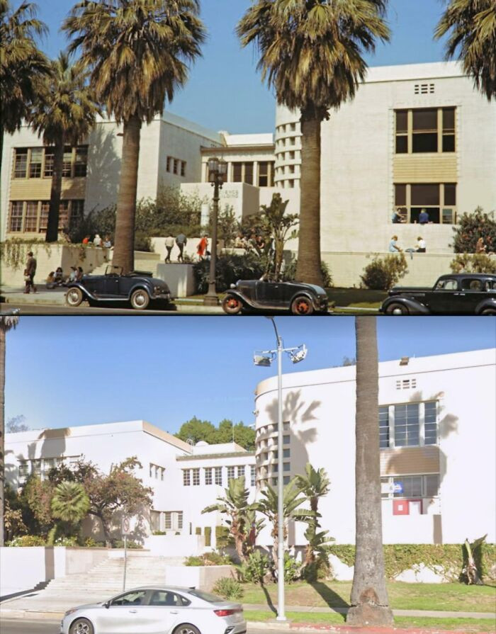 "Hollywood High School In Los Angeles In 1941 And Now"