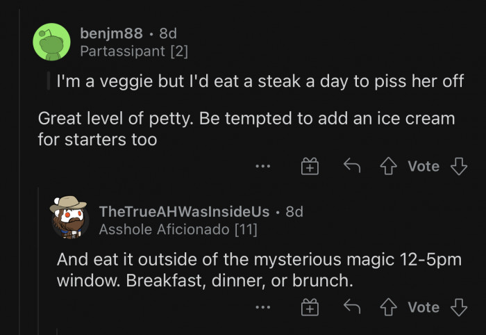 Great level of petty.