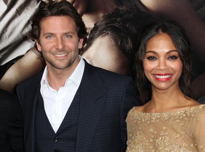 1. Zoe Saldana and Bradley Cooper