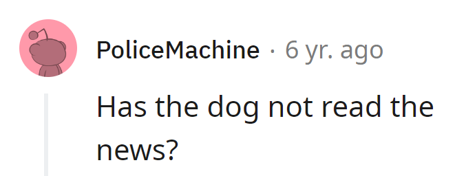 Apparently, his newspaper delivery service is a bit 'ruff'.