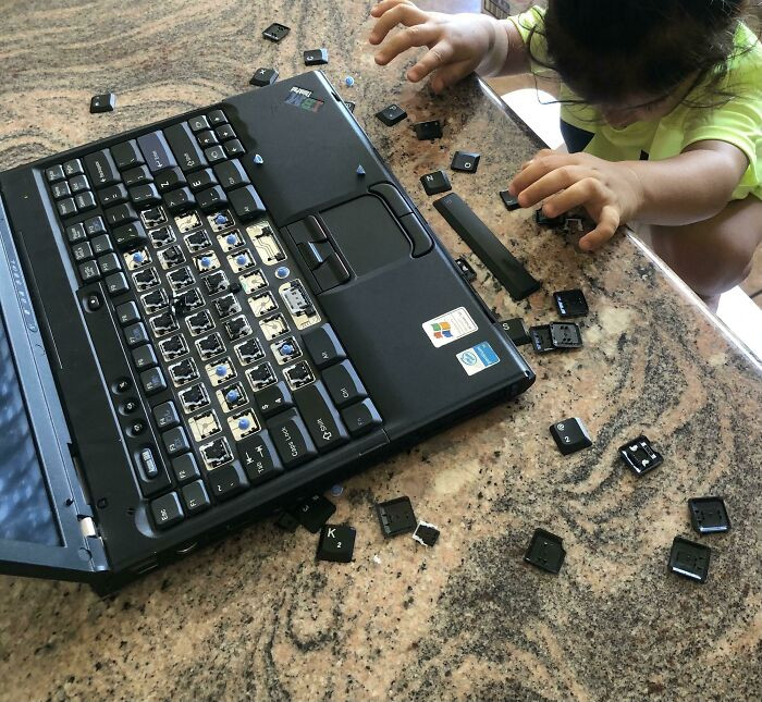 "Leaving A 2-Year-Old Unattended To Play Office With Your Old Computer That Still Works"