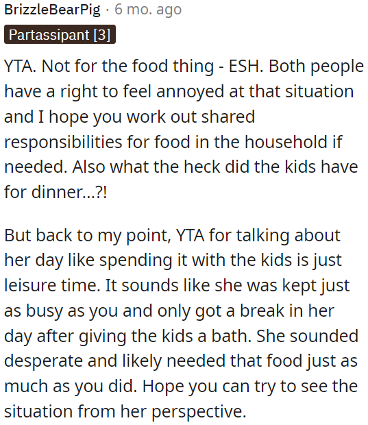 It's important to work out shared responsibilities for food in the household if necessary.