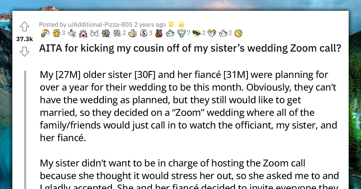 Awesome Brother Promises To Keep His Sister's Zoom Wedding Stress-Free And Stops His Cousin From Proposing During The Ceremony
