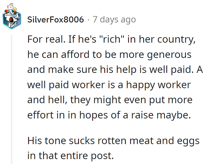 Seems like a sour note in the symphony of wealth! Generosity pays dividends, unlike rotten eggs.