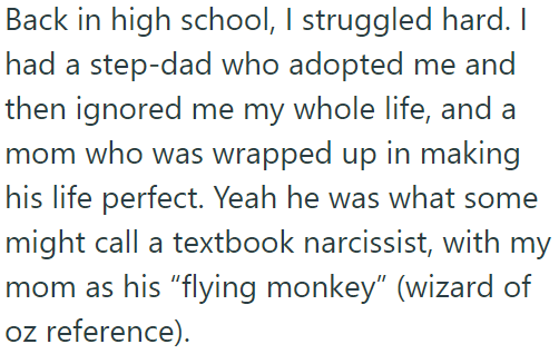 The OP explained they struggled back in high school: