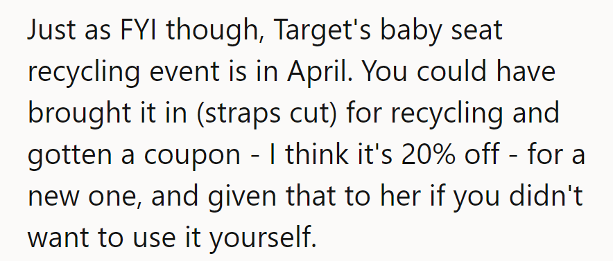 Looks like Target's got a recycling solution for trash-diving friends and their seat needs. Trash to treasure, with a discount twist!