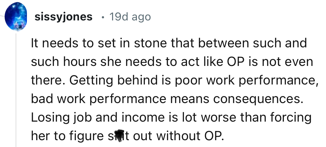 “Getting behind is poor work performance, bad work performance means consequences.“