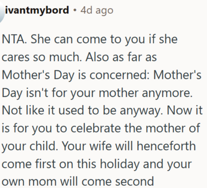 Once you have a family of your own, Mother's Day is no longer about your mother