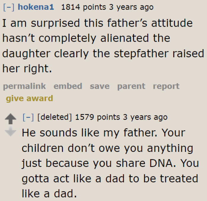 If the stepdad didn't raise her right, the OP wouldn't be asked to walk his daughter down the aisle.