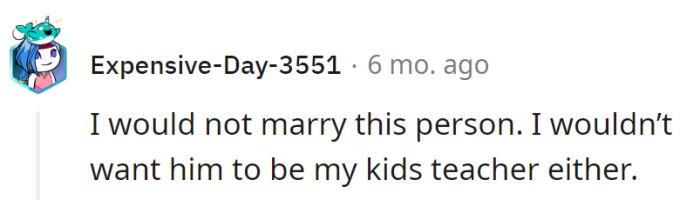 Skipping the aisle and the school entrance. Can't risk a 'Homophobe 101' lesson plan in either scenario.
