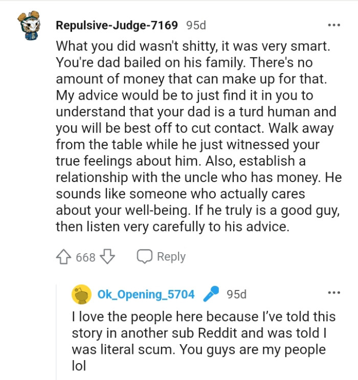 Establishing a relationship with the uncle