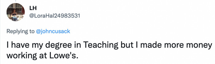 6. I can't believe that retail is less stressful than a career in education.