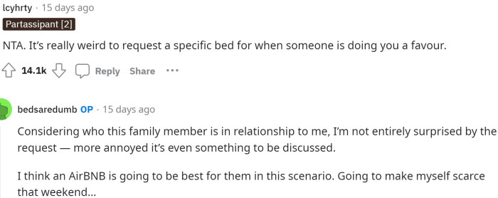 People agree that it is a strange request, and it's somewhat uncomfortable too because it's a matter of privacy. OP actually responded to this, which helped provide some context about the family members.