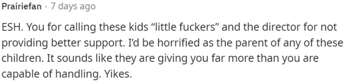 OP has inappropriate language and a lack of support for handling challenging students