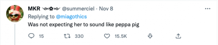 Then people really had some jokes to share because they were just so surprised by her real voice.