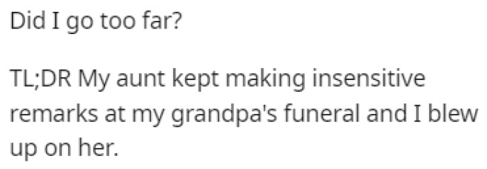 OP is now wondering if they went too far