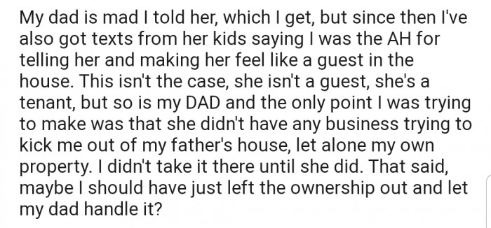 Now OP's Dad Is Mad That She Betrayed His Trust