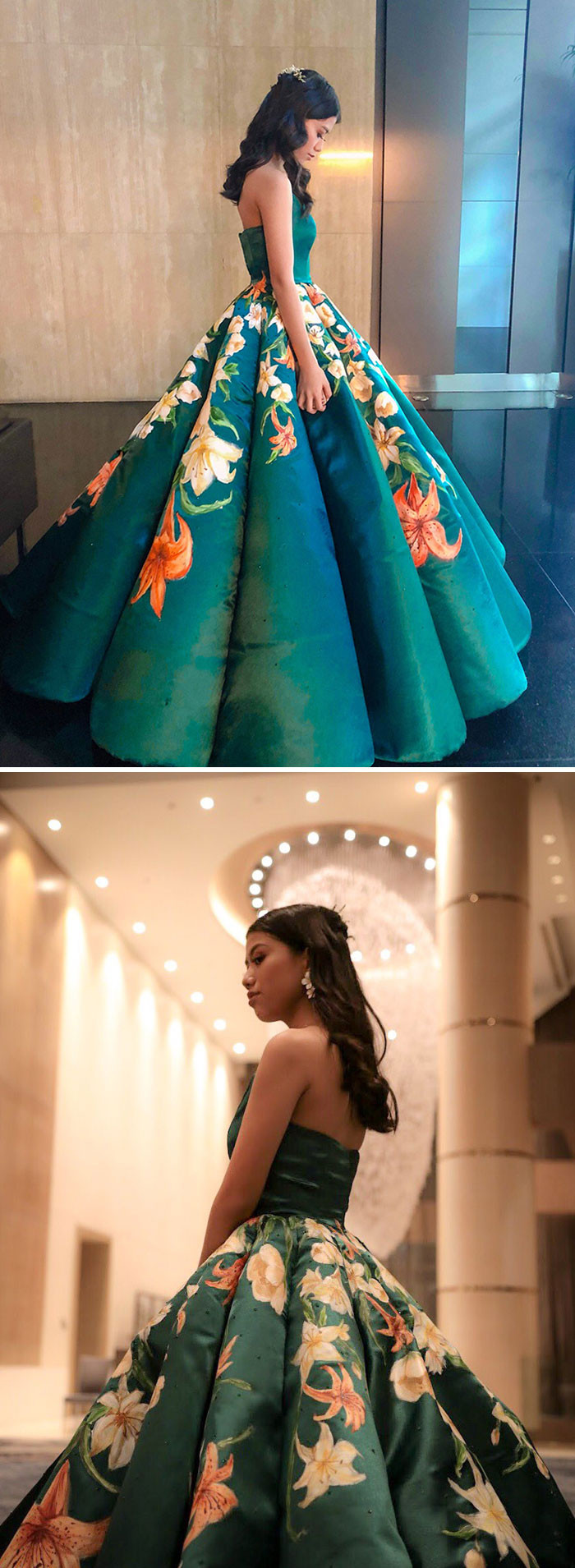 31. I Made And Painted My Own Gown For My Graduation Ball! I Painted Over 80 Flowers, Sewed + Stoned My Dress With My Mama, And Designed The Whole Thing Myself.