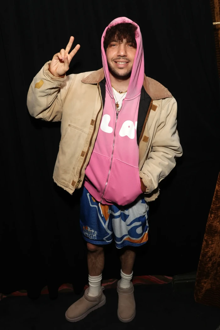 Benny Blanco at a podcast event amid backlash over Hitler comments