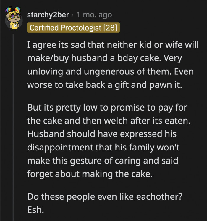 None of them sound like they like each other when they can't even show each other kindness without expecting anything in return