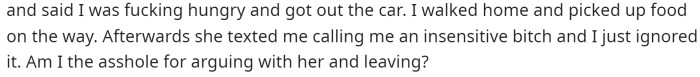 She said her friend texted her quite upset, so she wants to know if she's truly the A-hole or not.