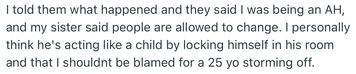 OP’s sisters and parents scolded him for mocking his brother’s tattoo