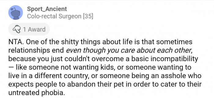 It's not often talked about that sometimes relationships are just incompatible