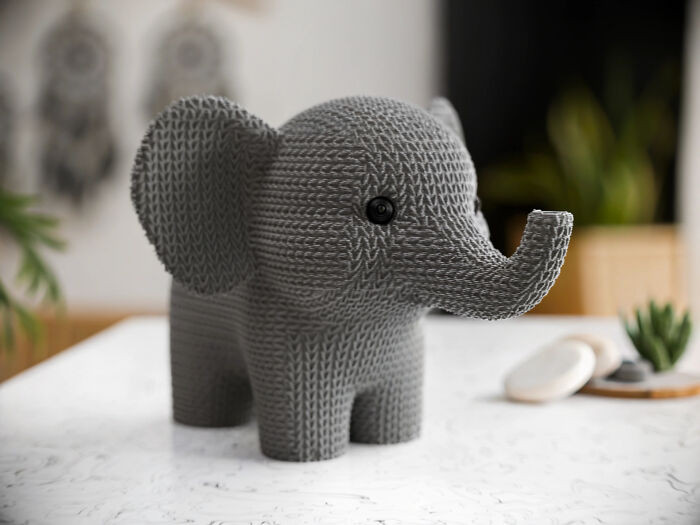 "I Designed This Cute Little Elephant Design That Looks Like It's Just Been Knitted/Crocheted!"