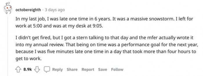 Apparently, tardiness is a huge issue in some companies.