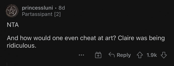 How does one even cheat in art?