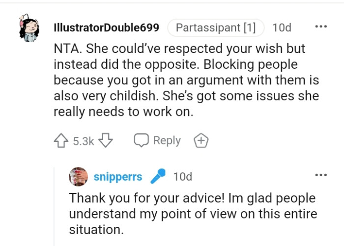 She's got some issues she really needs to work on