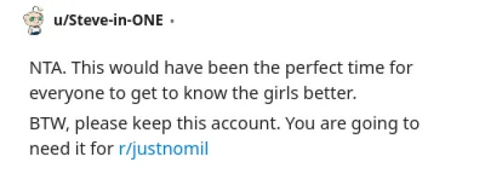 If only the FMIL had allowed the kids to go with them, it would've been a good opportunity to know and bond with each other.