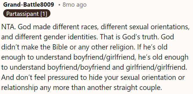 If a child can understand boyfriend/girlfriend, they can also understand same-sex relationships.